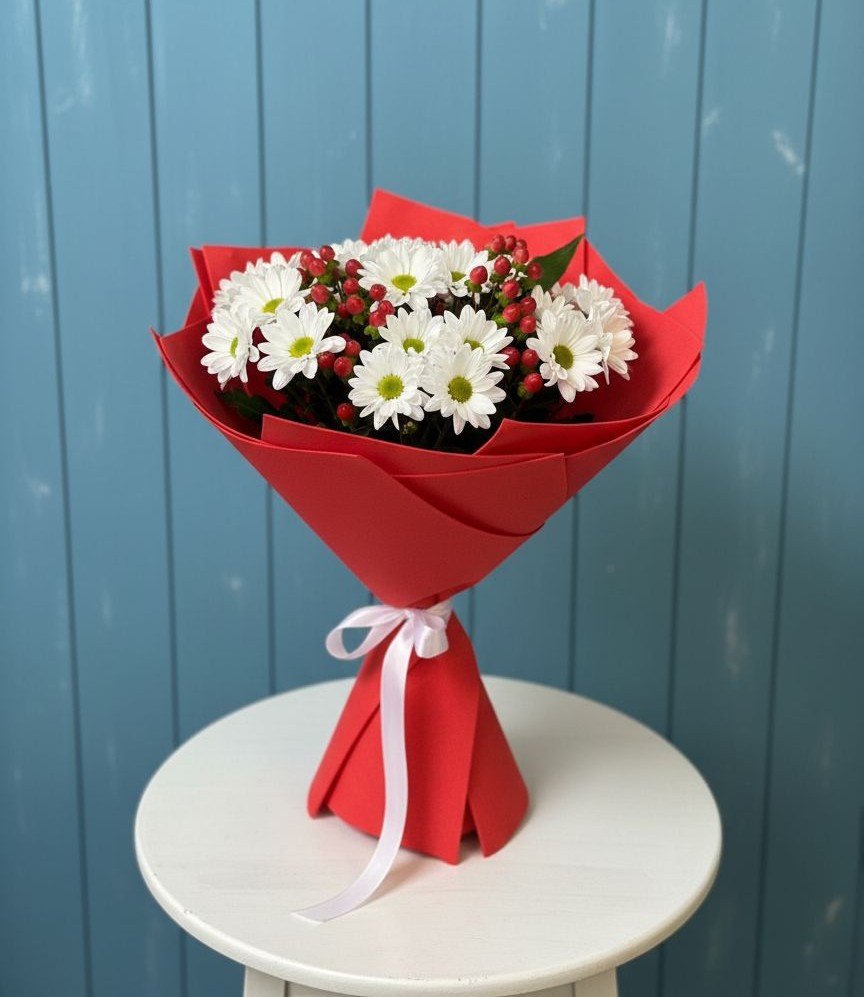 Букет цветов из: Хризантемы в Васильевское