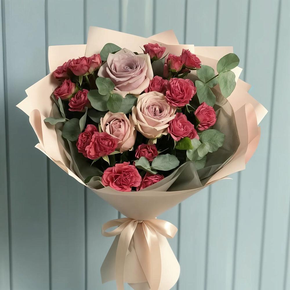 Букет цветов из: Гвоздики и Розы в Васильевское