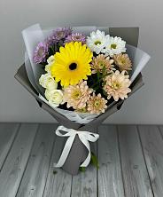 Букет цветов из:  Розы, Герберы и Хризантемы в Васильевское