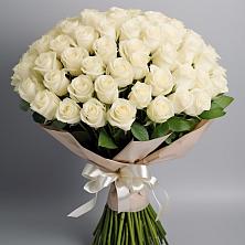 Букет 101 беля роза Белоснежка в Васильевское