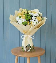 Букет цветов из:  Хризантемы и Розы в Васильевское